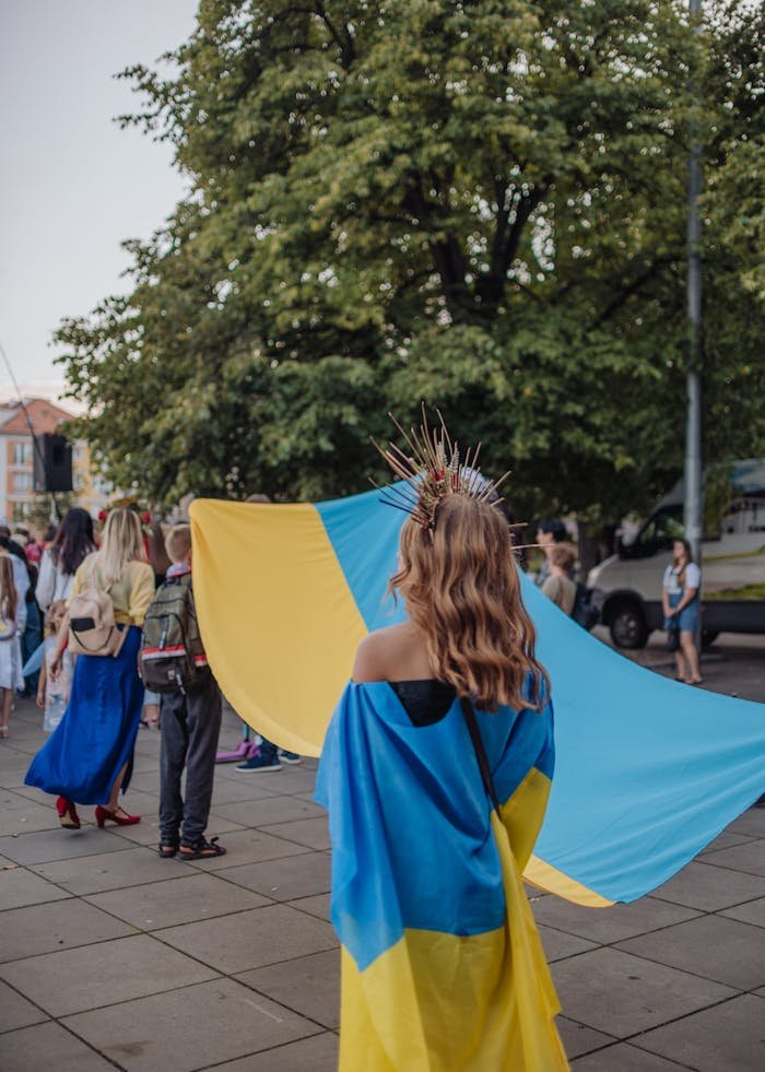 A vibrant Ukrainian parade in Szczecin showcasing cultural pride and unity.